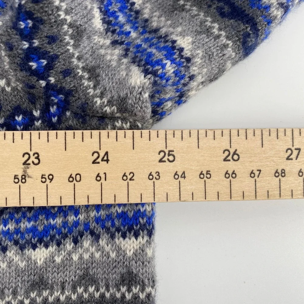 Vineyard Vines Sweater Mens XL Blue Fair Isle Merino Wool 1/4 Zip Pullover